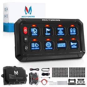 Mic07-xbd-8 Mictuning 8gang Switch Panel Led Light Bar Circuit Relay System Box On/off For Car Truck