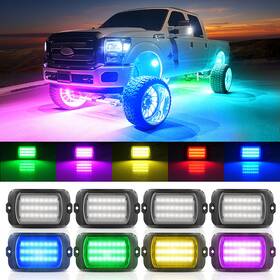 Rgbic-8 Mictuning 8/12/16/20 Pods Q1 Rgb Ic Chasing Led Rock Lights Underglow Dynamic Neon Lamp Ki