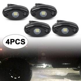 Motohij 310004790570 4 Pcs White Led Rock Light For Jeep Truck Atv Suv Trail Rig Bar Lamp
