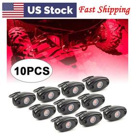 77us Motorshop 336854407642 10pcs 9w Led Rock Light For Jeep Offroad Truck Under Body Trail Rig Bar Red Lamp