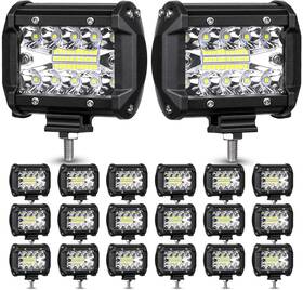 Muvkqc 727198730945 Led Pods 20pc 60w Spot Lights 12000lm Triple Row Cube Light Off-road Driv