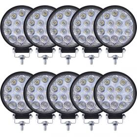 12-24v Muvkqc 727198804547 Led Work Lights For Truck 10pcs 4.5inch Round Light Pods Spot F