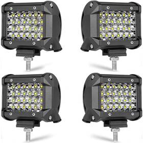 Muvkqc 753165240483 Led Pods 4pcs 4inch Light Bars 72w 12000lm Square Work Lights Spot