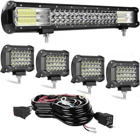 Muvkqc 759661762931 Led Light Bar Kits 20 Inch Triple Row Bars 4pcs 72w Pods With W