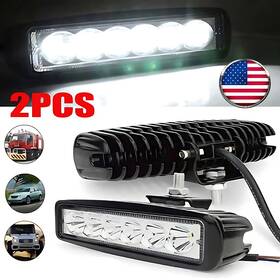 181958fbd423080 Navitroey 2x 6inch 18w Led Work Light Bar Flood Fog Lamp Offroad Suv Atv Driving Truck 4wd
