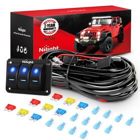 10071w Nilight 16awg Led Light Bar Wiring Harness Kit 12v On/off 3 Gang Pod Ligh