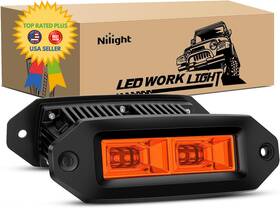 14043f-a Nilight 2pcs 40w Flush Mount Amber Led Pods Flood Beam Lights