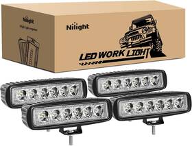 15019s-d Nilight - Led Light Bar 4pcs 18w Spot Driving Lights