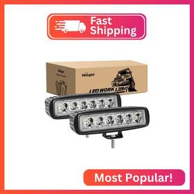 15040s-b Nilight Led Light Bar 2pcs 18w 6inch Flood Pods Offroad Fog Waterproof