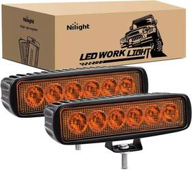 15050s-b Nilight New 15050 6inch Amber Led Light Bar Spot Driving Fog Single Row Lights