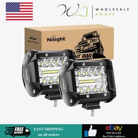 18021f-b Nilight Led Light Pods 4inch 60w Flood Spot Combo Triple Row Driving Lamp
