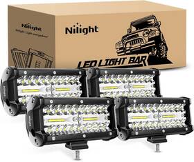 18023f-d Nilight Led Pods 4pcs 6.5 Inch 120w Light Bar Triple Rows Spot