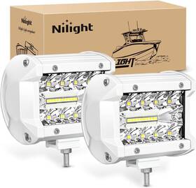 18060cw Nilight Marine Led Light Pods 2pcs White Shell With