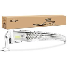 18073cw Nilight 52 Inch Curved Marine Led Navigation Light Bar White Spot Flood