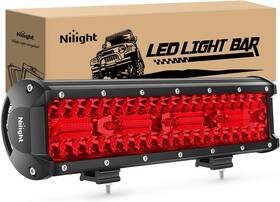 18205b Nilight Led Light Bar 12 Inch 240w Pod Lights Triple Row Spot Flood Combo Red