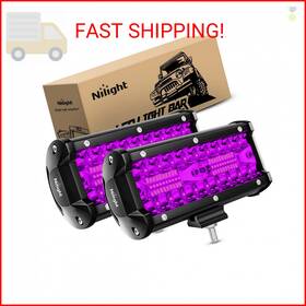 Nilight 18212p 6.5 Inch Led Light Pods Purple Triple Row 2pcs 120w Flood Spot Combo Off