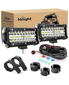12000l Nilight 313044843831 Led Pods 2pcs 6.5 Inch 120w Triple Row Light Bar Flood Spot Combo