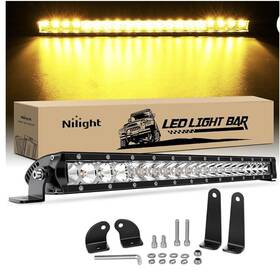 40014s-a Nilight 21 Inch Amber Single Row Led Light Bar Super Slim 100w Combo Bars