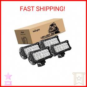 60002f-c Nilight 60001f-c - 4pcs 36w 6.5 Inch Flood Led Light Bar Off Road Lights Super B