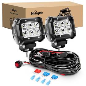 Zh009 Nilight 600537016804 Led Light Bar 2pcs 18w Spot Off Road Lights With 16awg Wiring