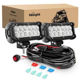 Nilight 600537016873 2pcs 6.5 Inch 36w Flood Led Light Bar Work Off Road Driving