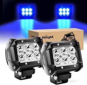 Nilight 60201s-b 4 Inch Led Light Pod Blue Spot Driving Fog 2pcs 18w Off Road Fishing