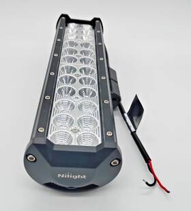 Nilight 60206c-r 12in 72w Led Light Bar Spot Flood Combo Red Off Road Boat Truck Utv Work