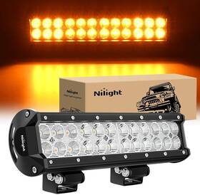 60211s-a Nilight Led Light Bar 12 Inch 72w Spot Flood Combo Amber Beam Off Road Lights