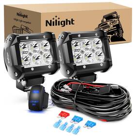 Nilight 702380974888 Led Light Bar 2pcs 18w Spot Pods Off Road Lights 12v 5pin Rocker Swit