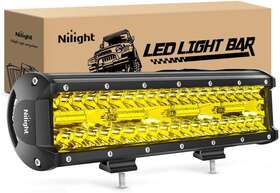 Nilight 727196414083 12 Inch 240w Amber Lights Bar Triple Row Spot And Flood Combo 30000lm