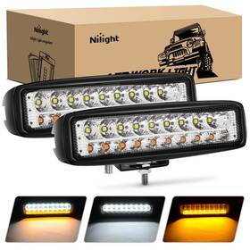 15020f-b Nilight 812227031855 2pcs 54w White/amber Lights Bar 6 Inch Flood Fog Road Boat D