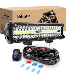 Nilight 812227035921 12inch 300w Triple Row Flood Spot Combo Driving Boat Led Off Road Lights