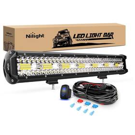 Nilight 812227035938 20 Inch 420w Led Light Bar Triple Row Flood Spot Combo 42000lm Driving Boat L