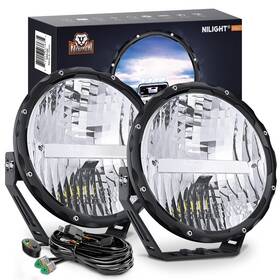 Ip68 Nilight 812227037642 9inch Round Offroad Light 2pcs 120w High Low Beam Led Driving L