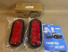 Nilight 812227039189 2 6 Inch Oval Trailer Tail Light With Flush Mount Grommets Plugs Red New