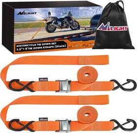 Nilight 840323918039 Motorcycle Tie Down Straps 1.5 Inch 8 Heavy Duty Cambuckle With Soft Loops