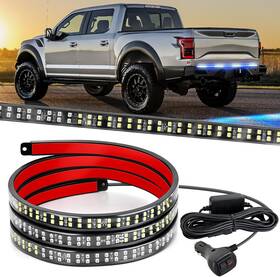Nilight 840323943567 60 Inch Truck Tailgate Light Strip Tail Double Row 360 Led Blue White