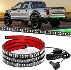 Nilight 840323943574 60 Inch Truck Tailgate Light Strip Tail Double Row 360 Led Green White