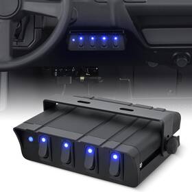Nilight 840323965453 4 Gang Rocker Switch Box Spst Toggle Panel Blue Led