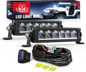 A-l0130s-d Nilight Led Light Bar With Amber Drl 2pcs 30w 9inch Single Row Slim Spot Beam