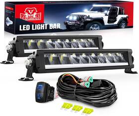 A-l0145c-d Nilight Led Light Bar With Amber Drl 2pcs 45w 12.2 Inch Slim Flood Spot Combo