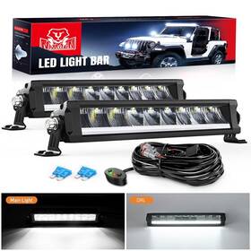 L0145c-d Nilight 12.2 Inch Single Row Slim Led Light Bar 2pcs 45w 4980lm Anti-glare Fl