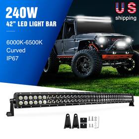 Ni07b-240w Nilight 42 Inch In 240w Led Work Light Bar Curved Spot Flood Combo Offroad Fog Lights