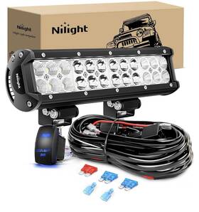 Ni72w-wa Nilight 12inch 72w Combo Led Light Bar 5pin Rocker Switch Wiring Harness Kit