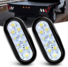 Nilight Tl-09 6 Inch Oval Led Trailer Tail Lights 2-pack 10 Flush Mount With Grommets