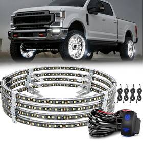 Tl-457 Nilight 15.5inch Double Row Led Wheel Ring Lights Pure White 4pcs Wiring Harness