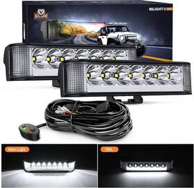 W0424 Nilight Side Shooter Led Pods With Drl 6.5 Inch 2089lm Spot Flood Combo