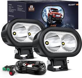 W1720 Nilight Motorcycle Led Pods Spotligh With 16awg Dt Wiring Kit 2pcs 4 Inch