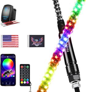 Whip-515 Nilight Rgb Whip Light 1pc 3ft Lighted Antenna Whips With Remote And App Control