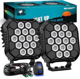 Ysd90w9 Nilight Led Pod Light 2pcs 4.4 Inch 90w Square Lights 18 Hyper Flood Beam